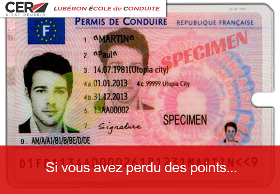 Stage de récupération de points au permis de conduire