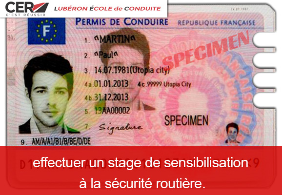 Stage de récupération de points au permis de conduire