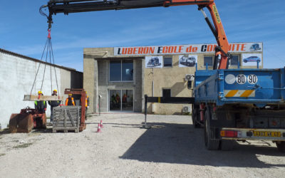 Location de camion grue + salle de cours pour formation CACES R490